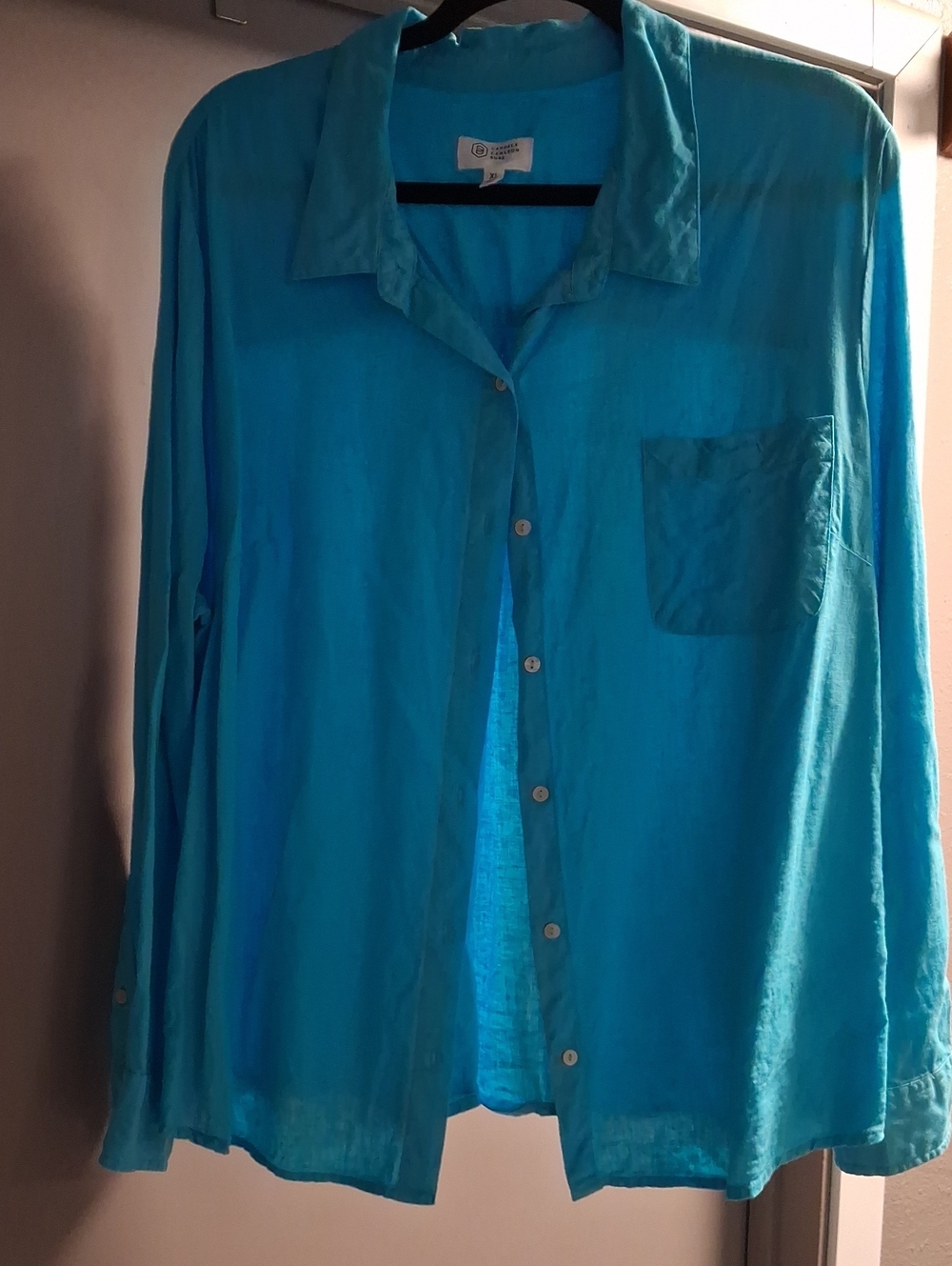 Candace Cameron Bure Turquoise Button-Down Shirt